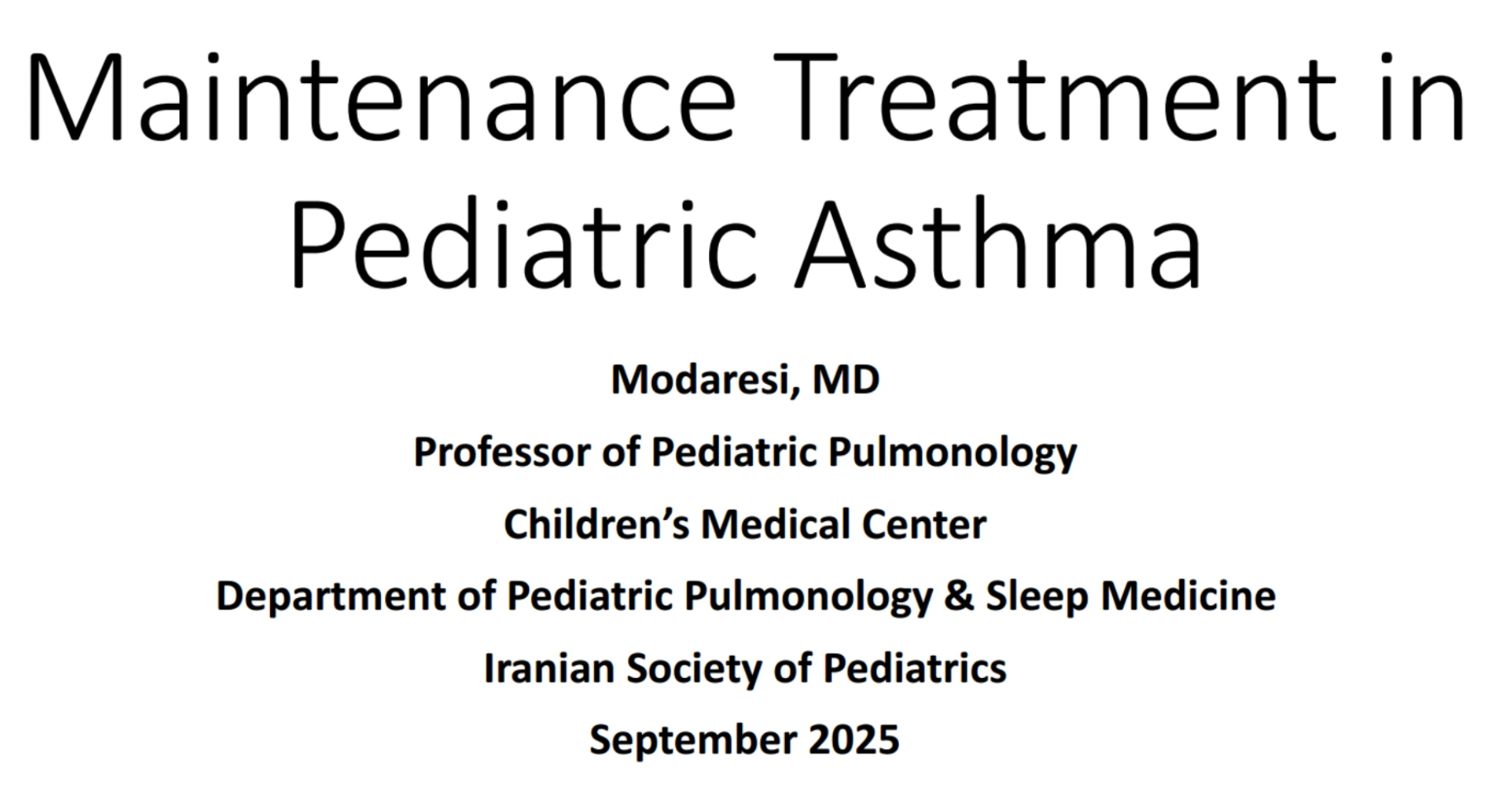 maintenance treatment in pediatric asthma